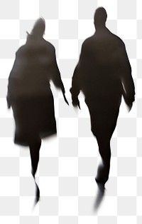 PNG Shadow of senior couple silhouette walking blur.