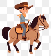 PNG Cowboy on a horse illustration cartoon hat.