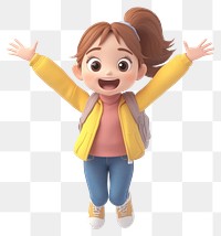 PNG Cartoon background character jumping.