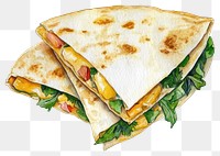 PNG An quesadilla food illustration watercolor.