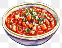 PNG An salsa food illustration watercolor.