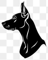 PNG Collection portrait Dobermann dog silhouette animal canine.