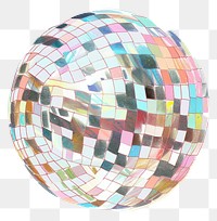 PNG Cute Disco ball illustration disco style accessories.