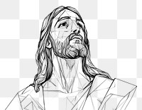 PNG Simple line art drawing of Jesus Christ geometric design jesus.