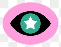 PNG Colorful eye with star on transparent background