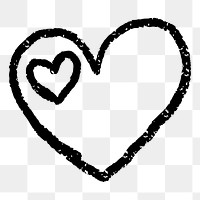 PNG Hand-drawn double heart outline, transparent background