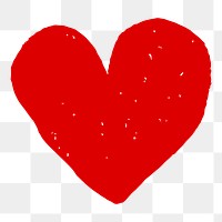 PNG Red hand-drawn heart shape, transparent background