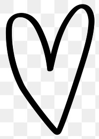 PNG Simple black heart outline, transparent background