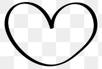 PNG Simple black heart outline, transparent background