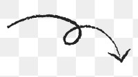 PNG Curved arrow with loop on transparent background