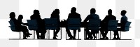 Board meeting silhouette png sticker, transparent background