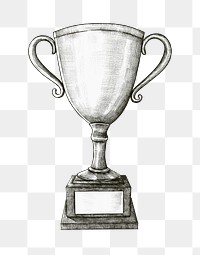 Trophy png vintage sticker illustration, transparent background