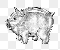 Piggy bank png business illustration sticker, transparent background