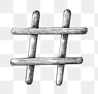 Hashtag symbol png sticker illustration, transparent background