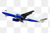 Commercial airplane png sticker, vehicle image on transparent background