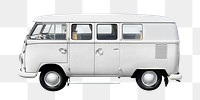 White vintage van png sticker, vehicle image on transparent background