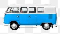 Blue vintage van png sticker, vehicle image on transparent background