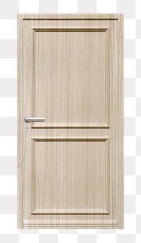 Wooden panel png door sticker, modern architecture image on transparent background