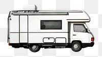 White campervan png sticker, vehicle image on transparent background