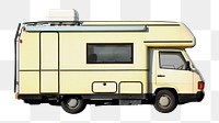 Beige campervan png sticker, vehicle image on transparent background