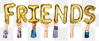 Friends balloon png word sticker, transparent background