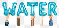 Water balloon png word sticker, transparent background