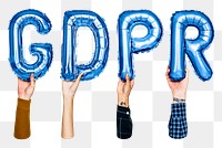 GDPR balloon png word sticker, transparent background