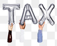 Tax balloon png word sticker, transparent background