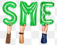 SME balloon png word sticker, transparent background