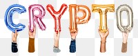 Crypto balloon png word sticker, transparent background