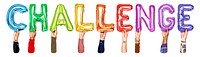 Challenge balloon png word sticker, transparent background