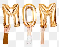 Mom balloon png word sticker, transparent background