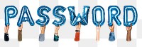 Password balloon png word sticker, transparent background