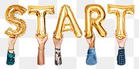 Start balloon png word sticker, transparent background