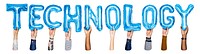 Technology balloon png word sticker, transparent background