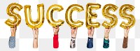 Success balloon png word sticker, transparent background