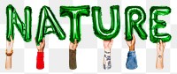 Nature balloon png word sticker, transparent background