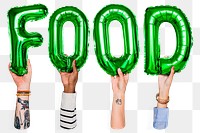 Food balloon png word sticker, transparent background