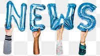 News balloon png word sticker, transparent background