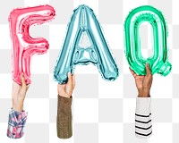 FAQ balloon png word sticker, transparent background
