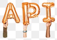 API balloon png word sticker, transparent background