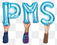 PMS balloon png word sticker, transparent background