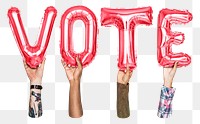 Vote balloon png word sticker, transparent background