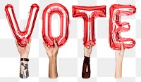 Vote balloon png word sticker, transparent background