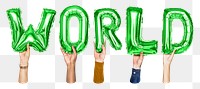 World balloon png word sticker, transparent background