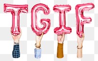 TGIF balloon png word sticker, transparent background