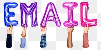 Email balloon png word sticker, transparent background