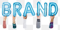 Brand balloon png word sticker, transparent background