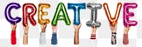 Creative balloon png word sticker, transparent background