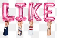 Like balloon png word sticker, transparent background